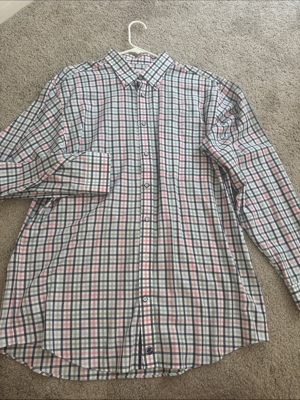 Southern Proper Plaid Button-Down Shirt in Pink, Blue & White